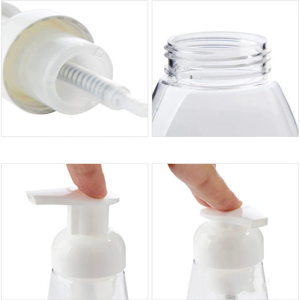 

3Pcs Durable Reusable White Plastic Cosmetics Bottle Refillable Dispenser Shower Gel Cosmetics Dispenser Bottle