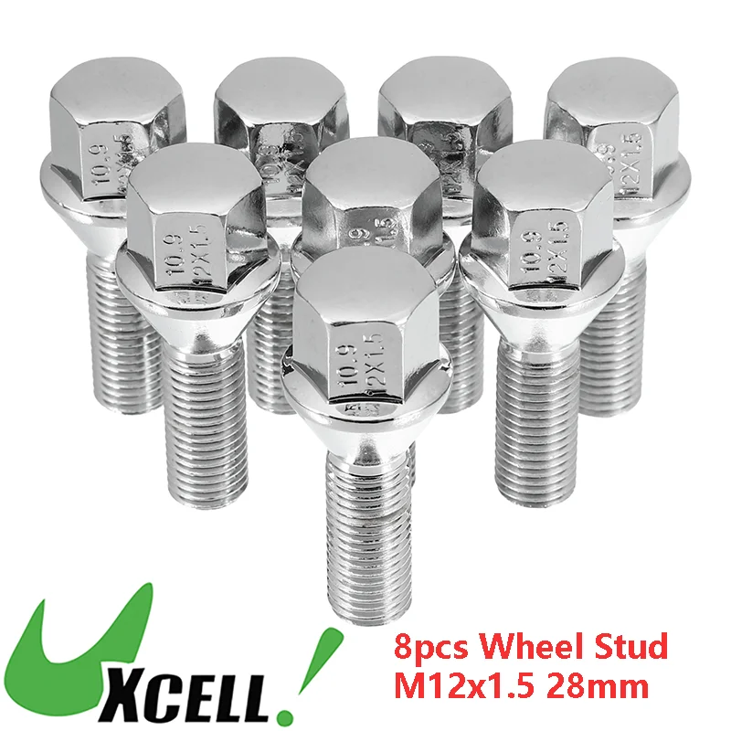 

UXCELL Vehicle M12x1.5 Wheel Bolts Taper Seat 17mm Lug Nuts Wheel Studs 8pcs Galvanised Steel for Alloy Wheel and Steel Rims
