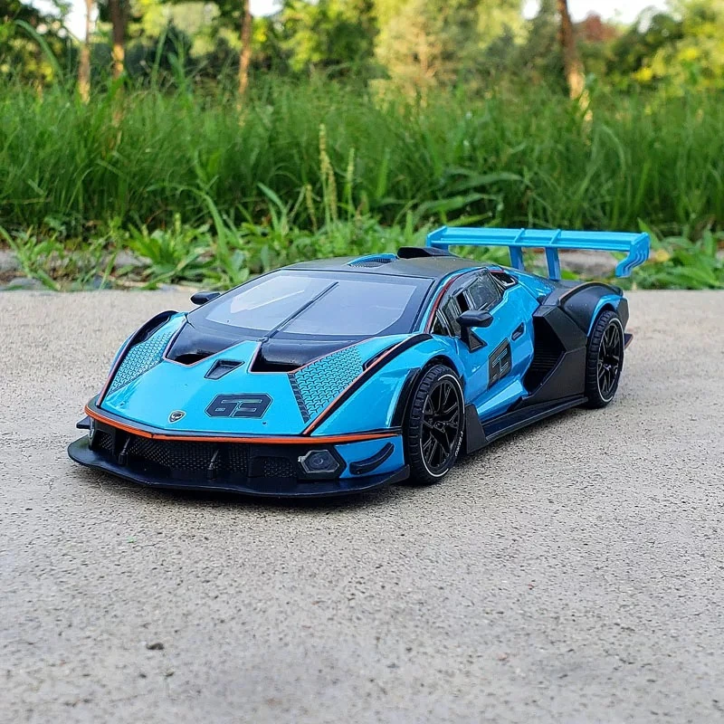1:32 SCV12 Alloy Car Toy Metal Diecast Model Vehicle with Light Sound Pull Back Function Sport Car for Gifts