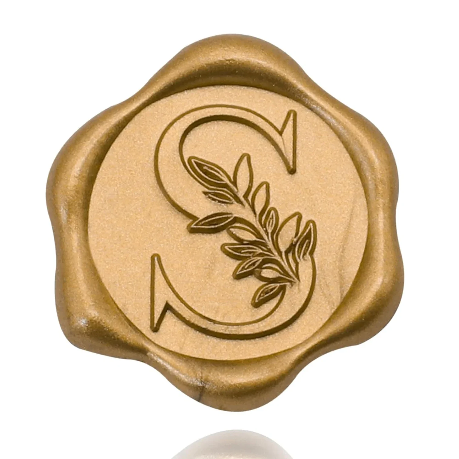 50 Pack Letter S Wax Seal Stickers - Antique Gold Botanical Leaves Initial Alphabet Self-Adhesive Wax Stickers for Wedding Part