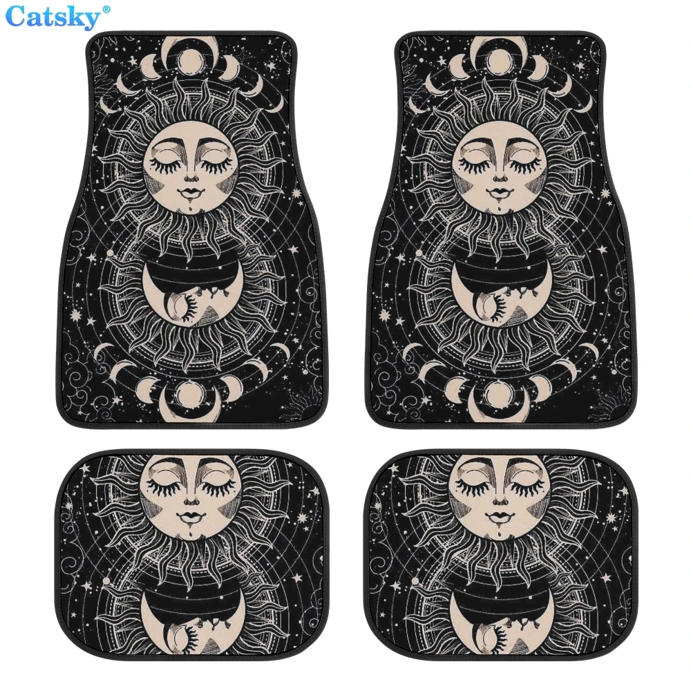 witch mystical totem Car Floor Mat Interior Accessories Carpet Front and Rear Complete Set of 4 Pack Fits Most Car Floor Mats