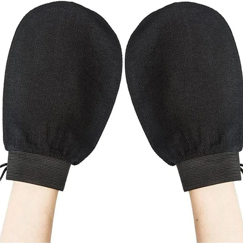 Single Piece Black Bath Towel Gloves Medium Sand Single Layer Double-Sided Massage Bath Towel Back Rub Bath Towel Exfoliate Dea