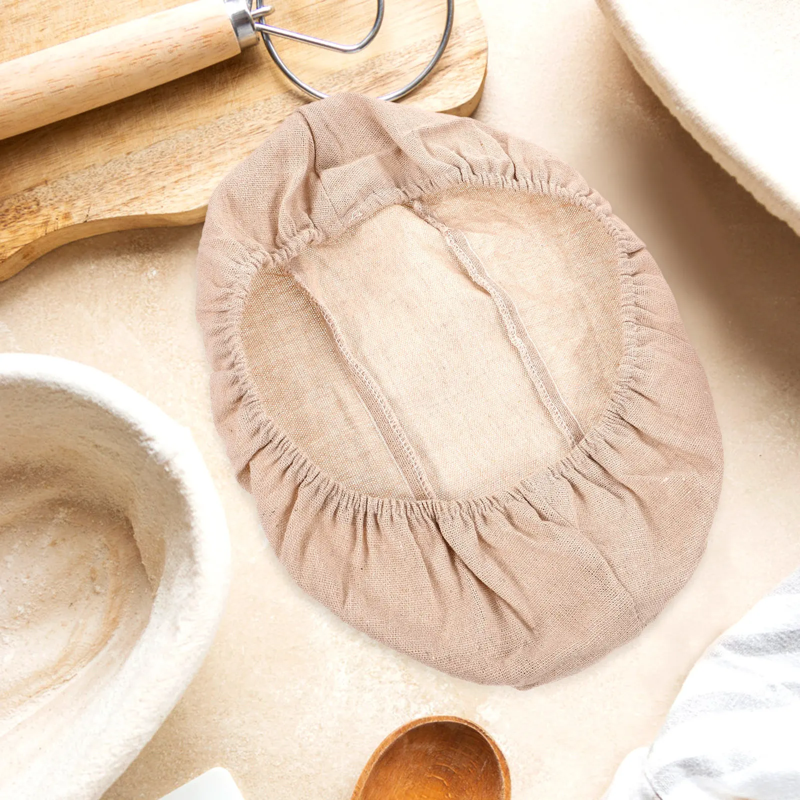 Cloth Liner for Sourdough Bread Proofing Basket Dough Rising Cover Breathable Fabric Reusable Foldable Easy Clean Baking