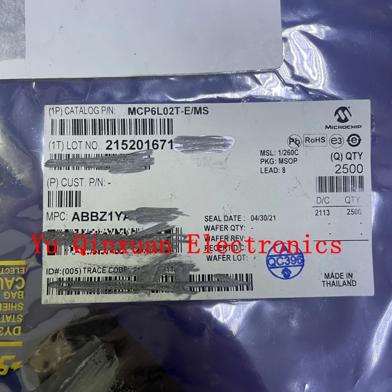 MCP6L02T-E/MS Package MSOP-8, operational amplifier, dual channel, 1MHz, new original stock