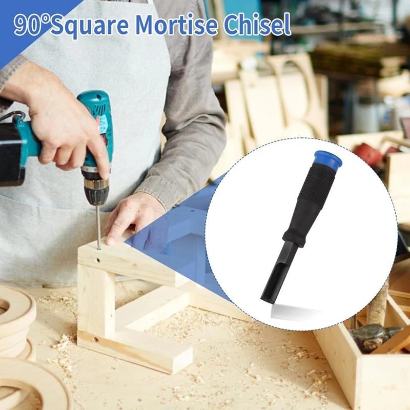 90° Square Mortise Chisel Hinge Recess Tool, 2 Pcs Corner Chisel for Cutting Square Mortised Door