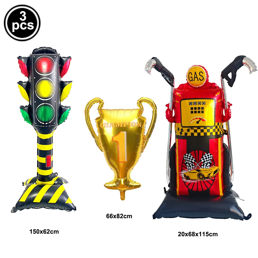 Traffic Cone Balloon Race Car Party Supplies Wheel Balloons Car Balloon Traffic Light Gas Station Car Theme Birthday Party Decor - view 5