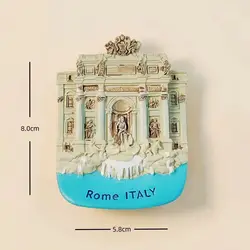 Italian capital Rome landmark Wishing Pool tourism commemorative 3D home decoration magnetic refrigerator sticker gift