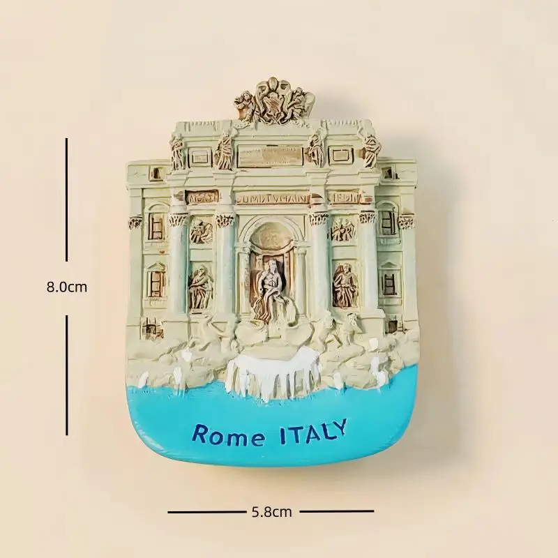 Italian capital Rome landmark Wishing Pool tourism commemorative 3D home decoration magnetic refrigerator sticker gift