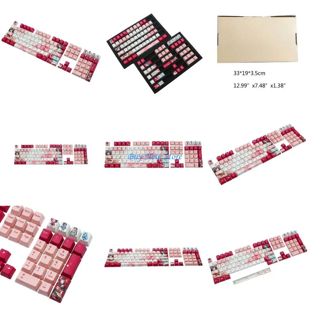 

20CE 108 Keys PBT Keycaps Set Novelty-Peach-Keycaps Dye Sublimation OEM Profile Caps-