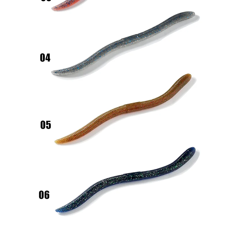 SUNMILE Weiche Angeln Lure10cm12.5cm Senko Wurm Neko Rig Lockt Flick Shake Erde Wurm Künstliche Köder Silikon Shad Köder für Bass – Detail 4