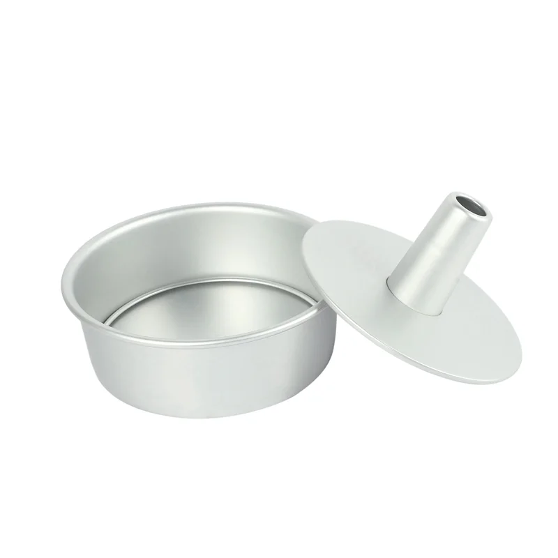 

Best-2Pcs 8 Inch Aluminum Alloy Round Chiffon Cake Pan Removable Bottom Hollow Chimney Cake Mold Diy Baking Cake Tools