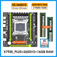 X79 Motherboard Processor and Memory kit with xeon E5 2650 V2 lga 2011 CPU DDR3 16GB 1600Mhz RAM placa mae x79 combo set