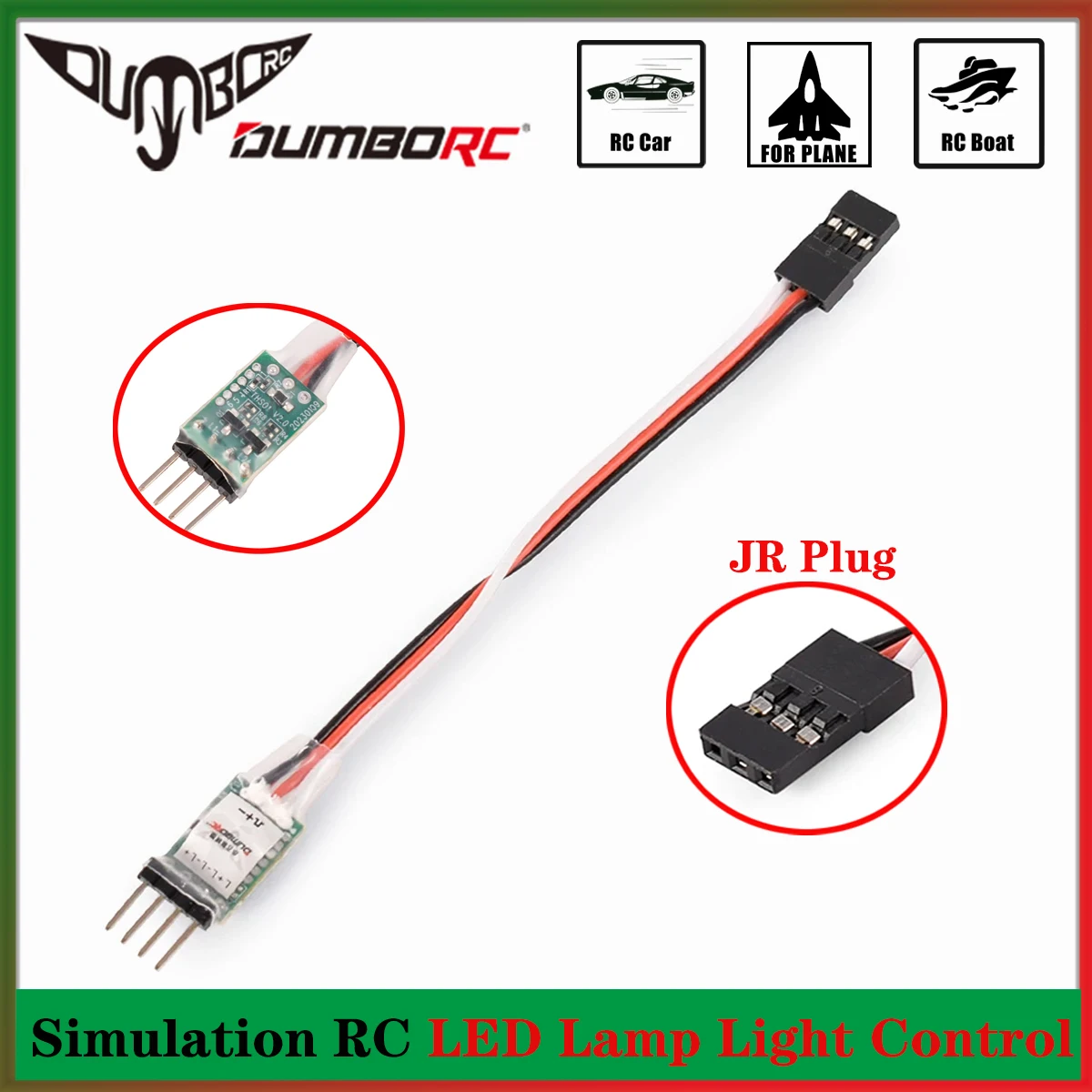 DUMBORC – Module de contrôleur de lumière LED 3CH, système de panneau de commutation, prise JR marche/arrêt pour Mini voiture RC avion, pièces de Robot à voilure fixe