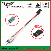 DUMBORC 3CH LED Light Controller Module Switch Panel System Turn on/Off JR Plug for RC Mini Car Aircraft Fixed-wing Robot Parts