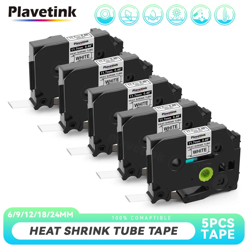 

PLAVETINK 5 шт. термоусадочная трубка, совместимая с Brother Hse-211 Hse-221 Hse-231 241 251 hse 211 221 231 631 621 для P-Touch