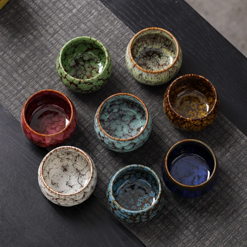 Japanese Style Ceramic Tea Cup Kiln Transformation Espresso Cup Porcelain Kung Fu Teacup Pottery Coffee Mug Wine Drinkware