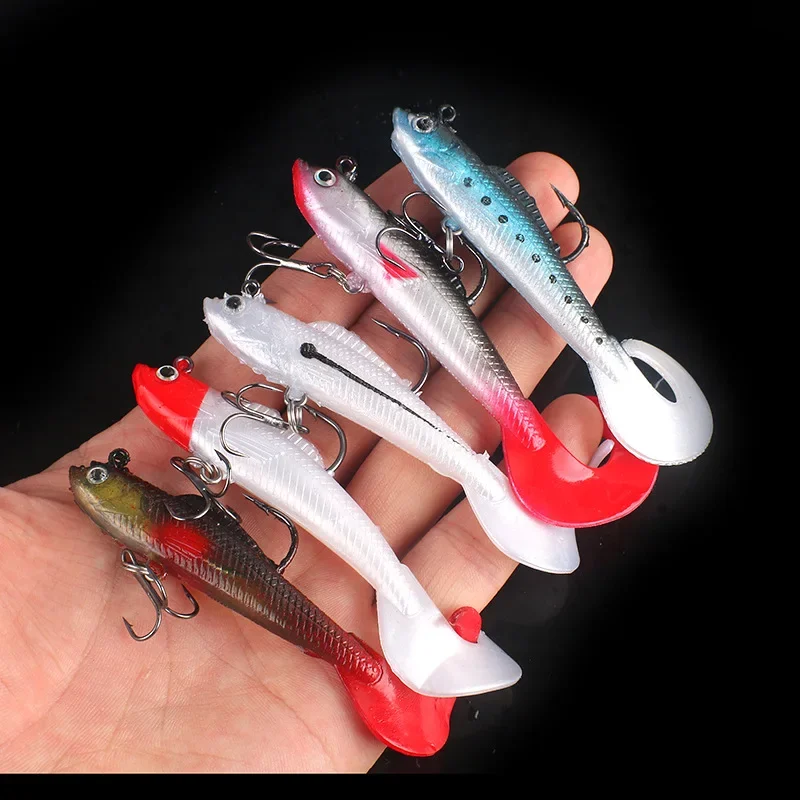 

1 Pcs Lead Head Silicone Soft Lure Fishing Jig Wobbler SwimFish Bait 9.5cm 9.5g Isca Artificial Bait Carp Bass Fish Pesca Tackle