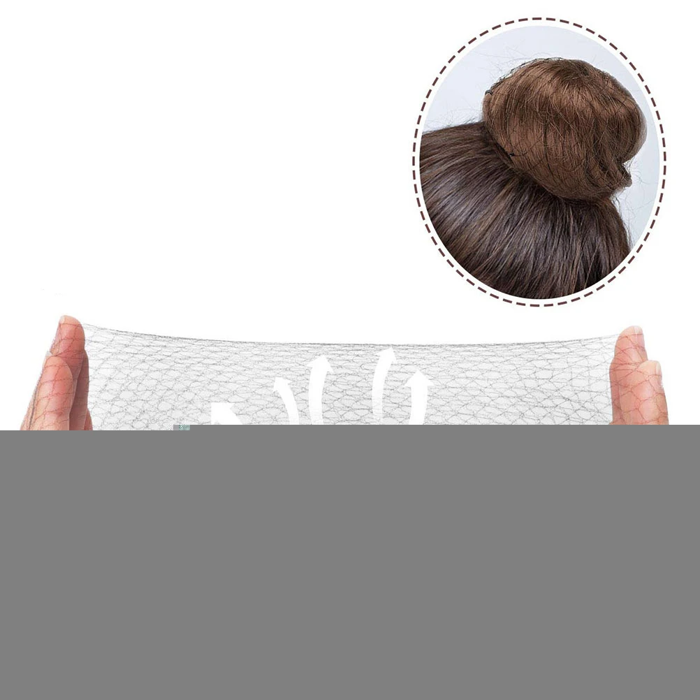 

100 Pcs Black 8 Inch Hair Nets Invisible Elastic Mesh Bun Cover Lightweight Breathable Accessories for Cooking Wedding Styling