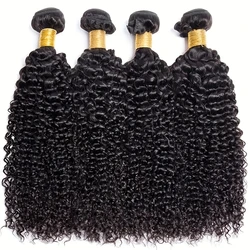 Pacotes brasileiros do cabelo da onda encaracolado, extensões do cabelo de Remy, cabelo 100% humano, natural, cor 1B, 30