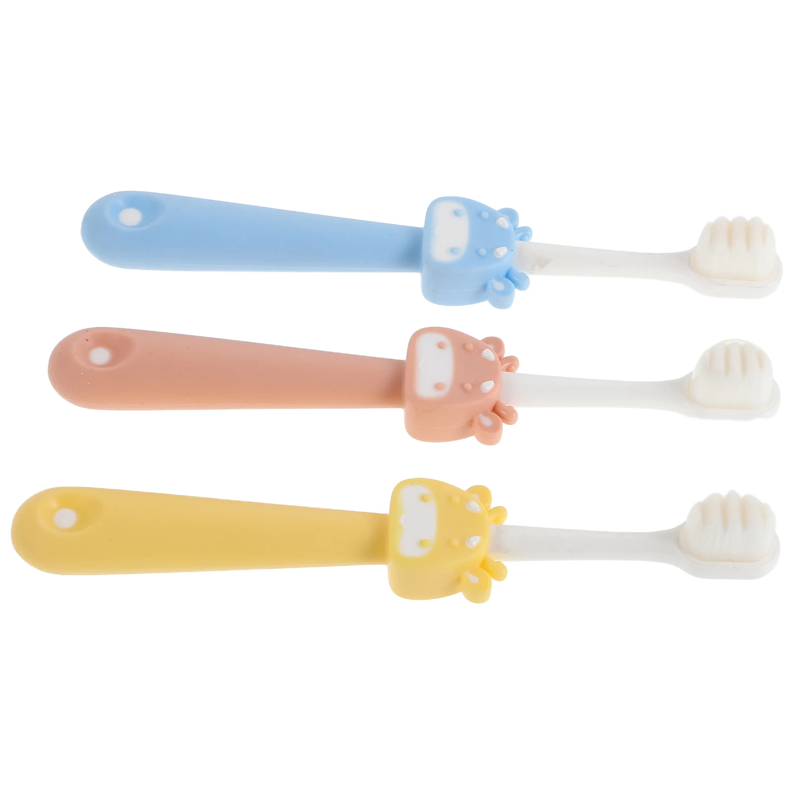 

3 Pcs Kids Toothbrush Fine Bristle Soft Gum Care Cartoon Non Handle Deep Cleaning Children Baby Dental Brush Toddler
