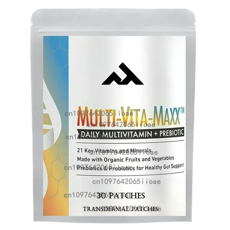 30 Patches Multivitamin Transdermal Patches for Men with Vitamin A, C, D, E & Zinc for Energy & Immune Support