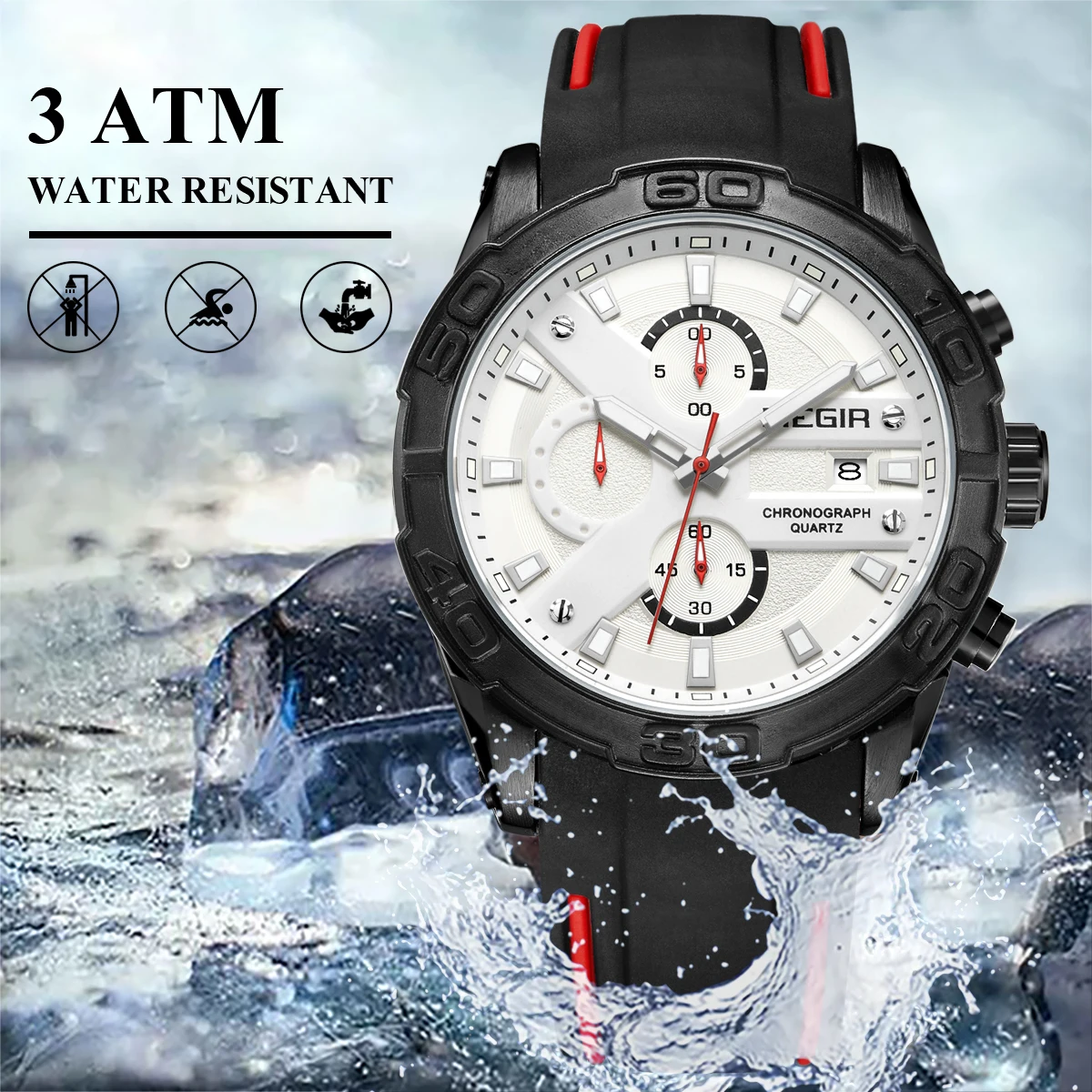 MEGIR Luxury Sport Watches for Men Top Brand Military Quartz Wristwatch Calendar Male Clock Chronograph Montre Homme 2055