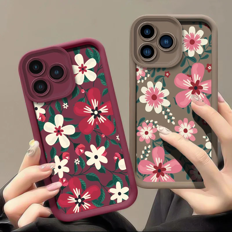 زهرة لينة قضية الهاتف ل Xiaomi Poco C50 C40 C31 C65 C61 C55 C51 M7 4G M6 زائد M5S M4 M3 Pro M2 رشاقته سيليكون غطاء من البولي يوريثان الحراري