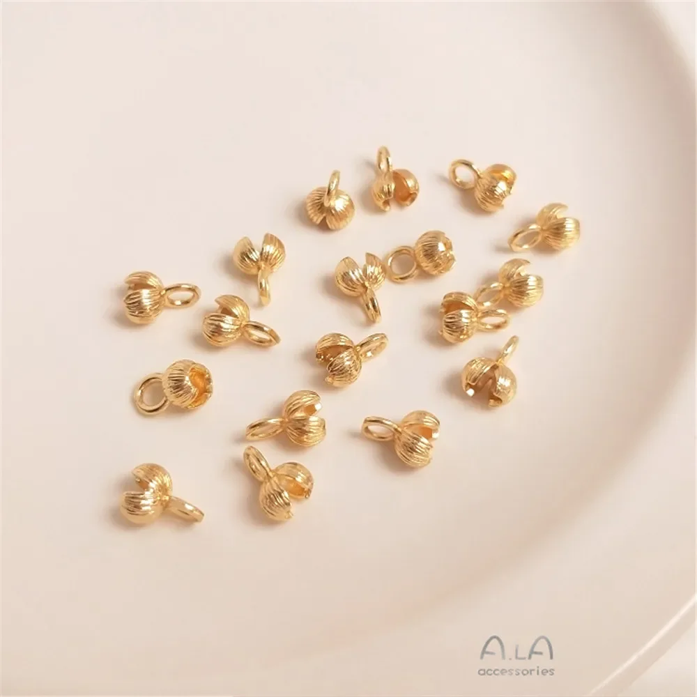 14K plated gold Bract end buckle Handmade DIY bracelet necklace end link clip accessories