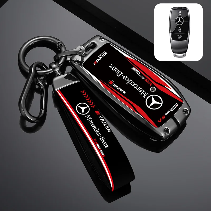 

Car Flip Remote Key Fob Case Cover For Mercedes Benz A C E S G Class W177 W205 W213 X167 W222 CLA GLE Keychain Protector Bag