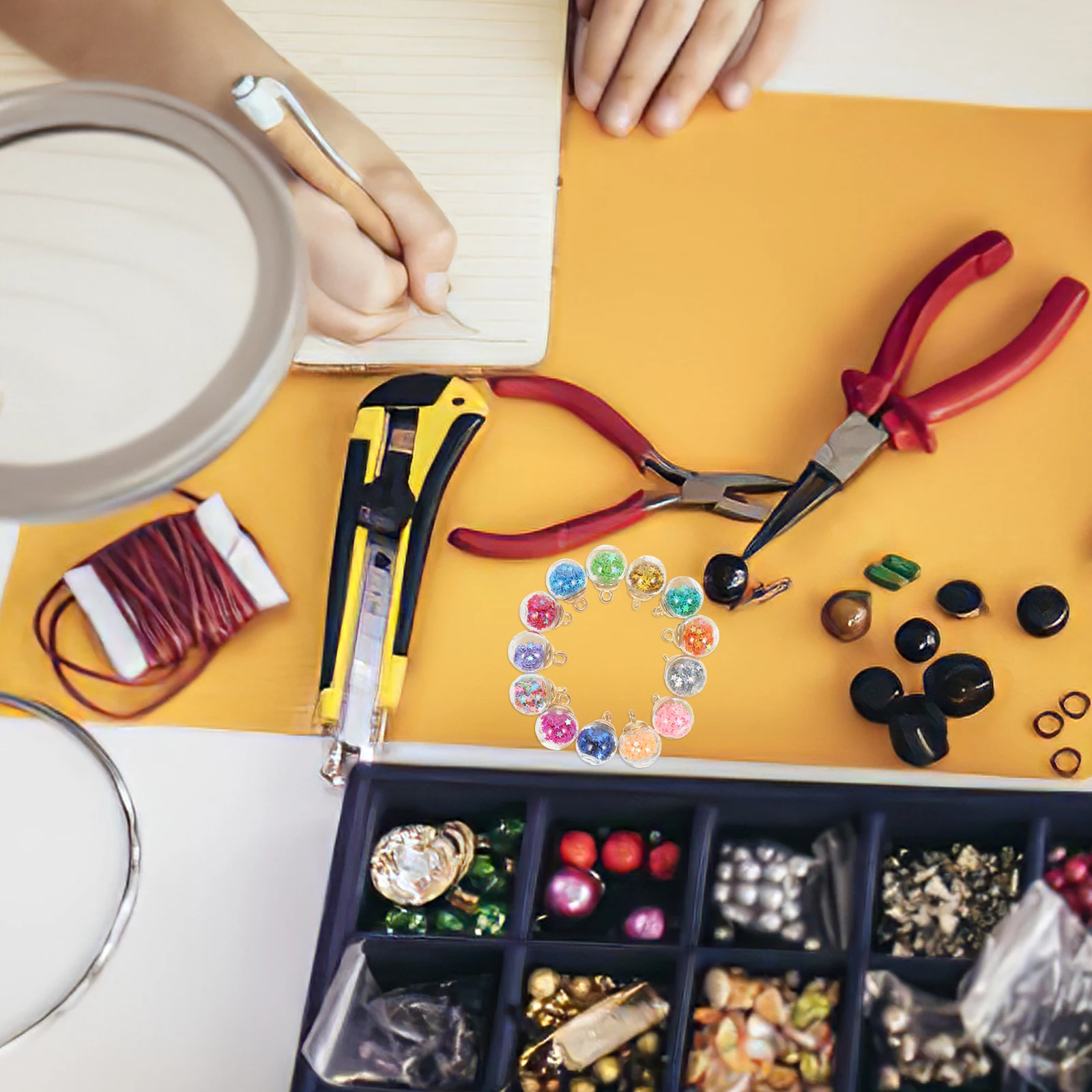 

60 шт., стеклянный шар, подвеска, звезда, блестки, декоративное ожерелье, серьги, браслет, сделай сам, ювелирные изделия, стеклянный шар, подвеска