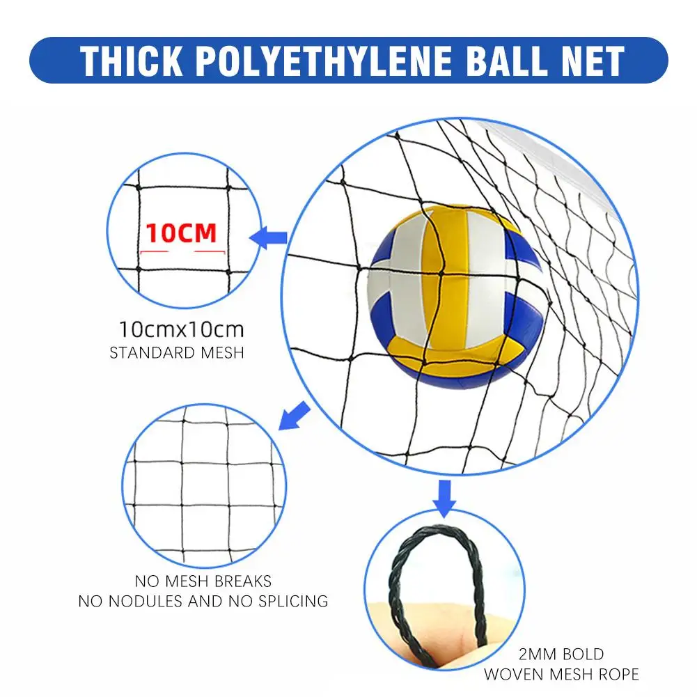 950cm Volleyball Net Set Professional Beach Match Competition Sport Training Outdoor Tennis Mesh Net Exercise Easy Setup