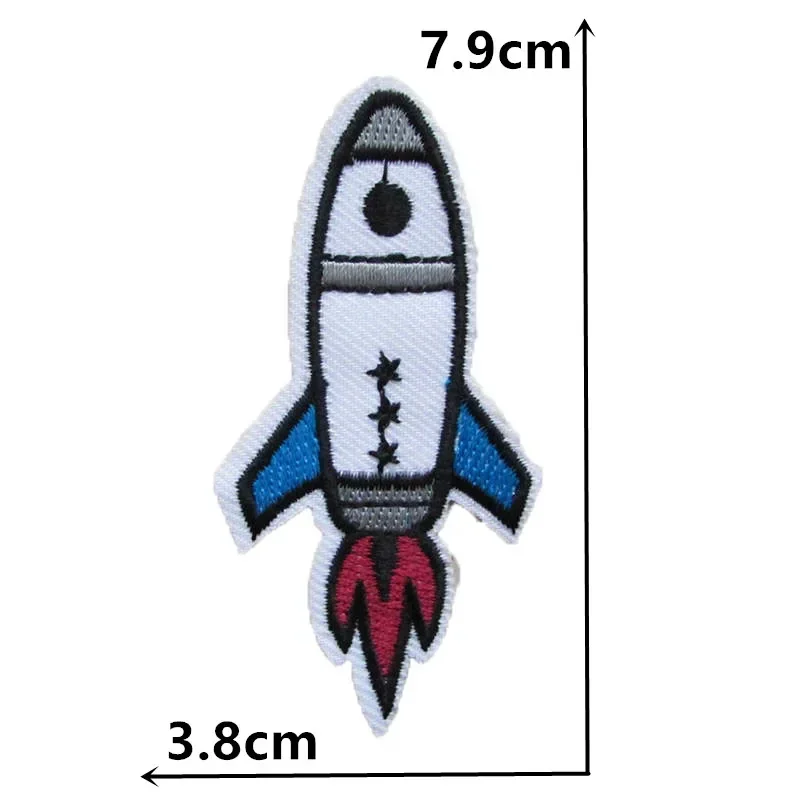 Aviation rocket patch badge embroidery children\'s clothing craft supplies material sewing DIY tops accessories 1PCS for sale