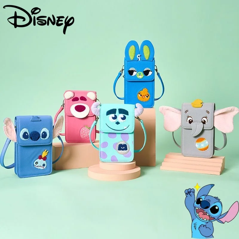 

Милая сумка через плечо Stitch Lotso Alien с героями мультфильмов Диснея, крутой кошелек для телефона большой емкости, подарок друзьям.