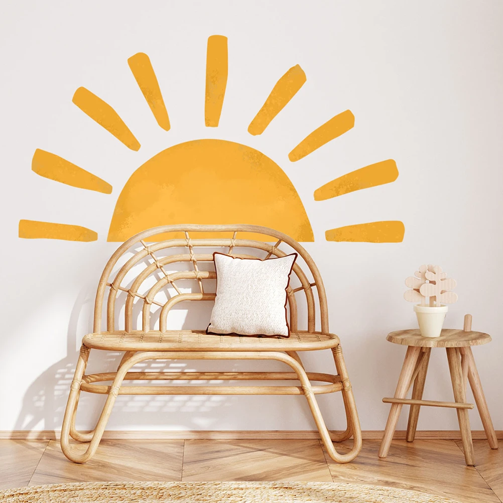 

1 Sheet Half Sun Sunrise Wall Decal Nursery Room Decorative Cartoon Living Room Removable PVC Wall Sticker