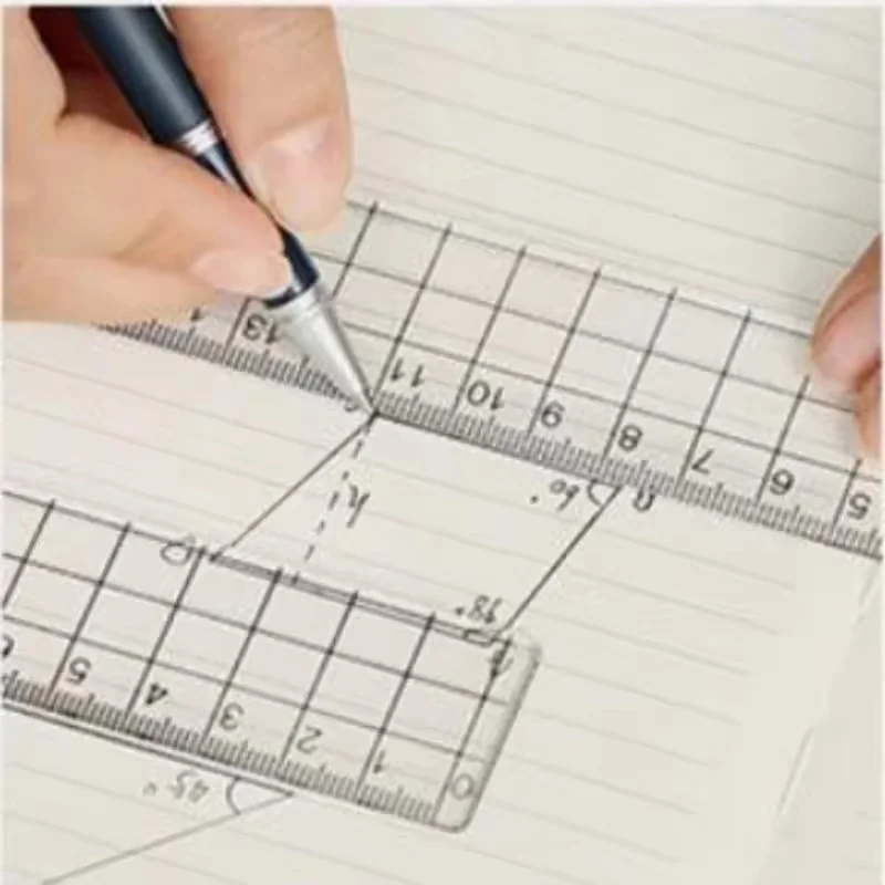 20cm Acrylic Plastic Ruler Multifunctional Triangular Ruler Protractor Student Exam Drawing School Stationery Supplies view 6