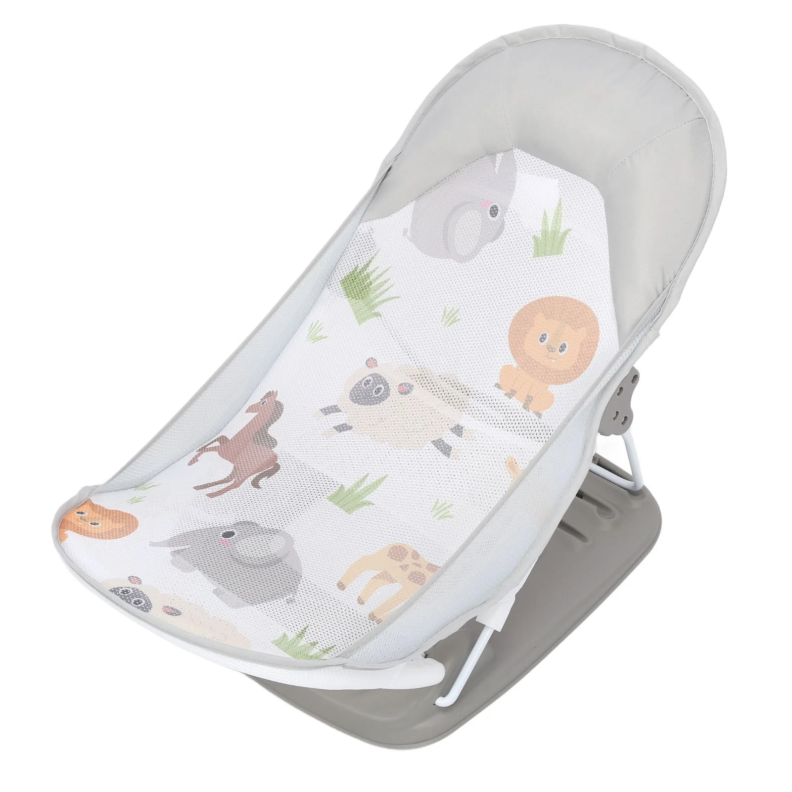 Folding Baby Bath Chair Non Slip Mesh Seat 3 Height Adjustable Bather for Newborn Infant Toddler