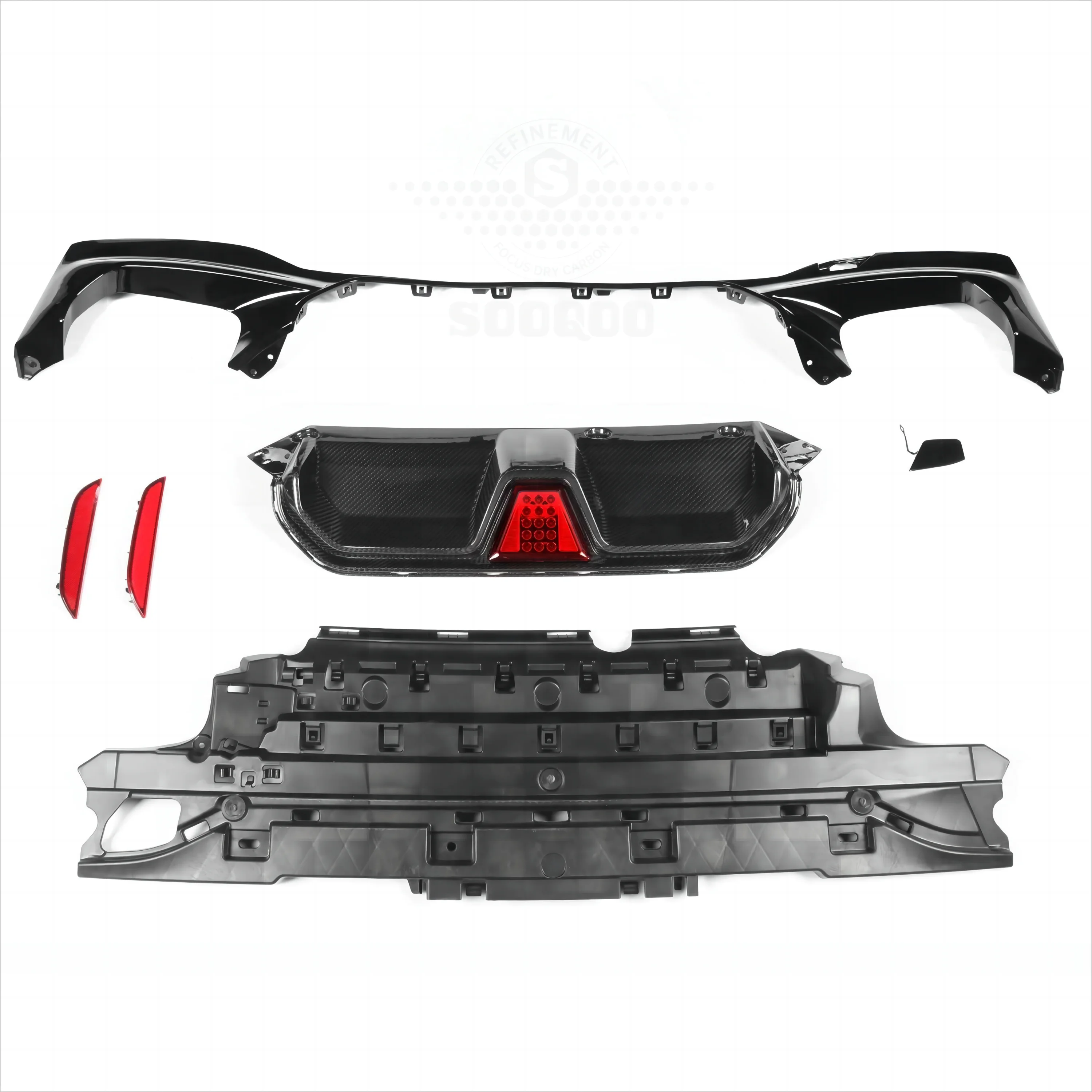 for B-M-W G30 Body Kit Carbon CS Type with Brake Light Rear Diffuser for B-M-W 5 Series High Quality Rear Bumper Body Parts