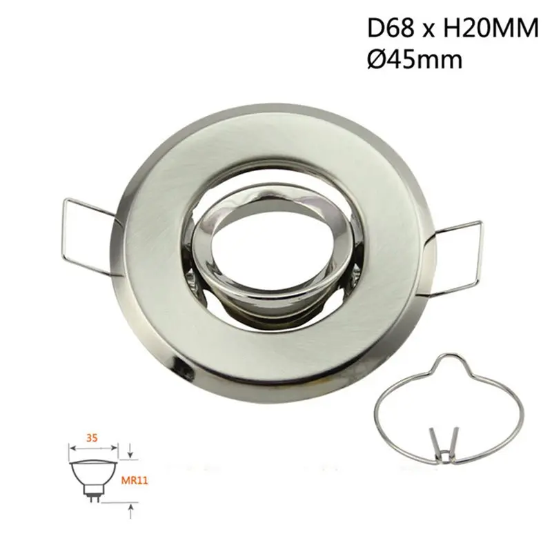 ABRU-15X High Quality MR11 Bulb Holder Recessed LED Spotlights Frame Adjustable Ceiling Light Led Holders Cutout 45Mm
