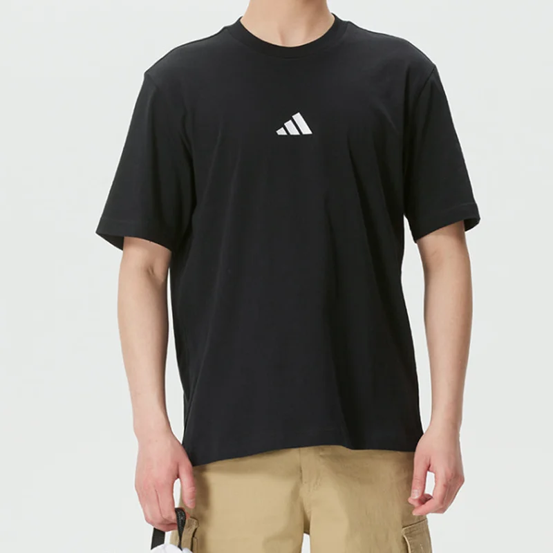 

Adidas Men's 2026 New Black Breathable Cotton Short Sleeve Sports T-Shirt JE9024