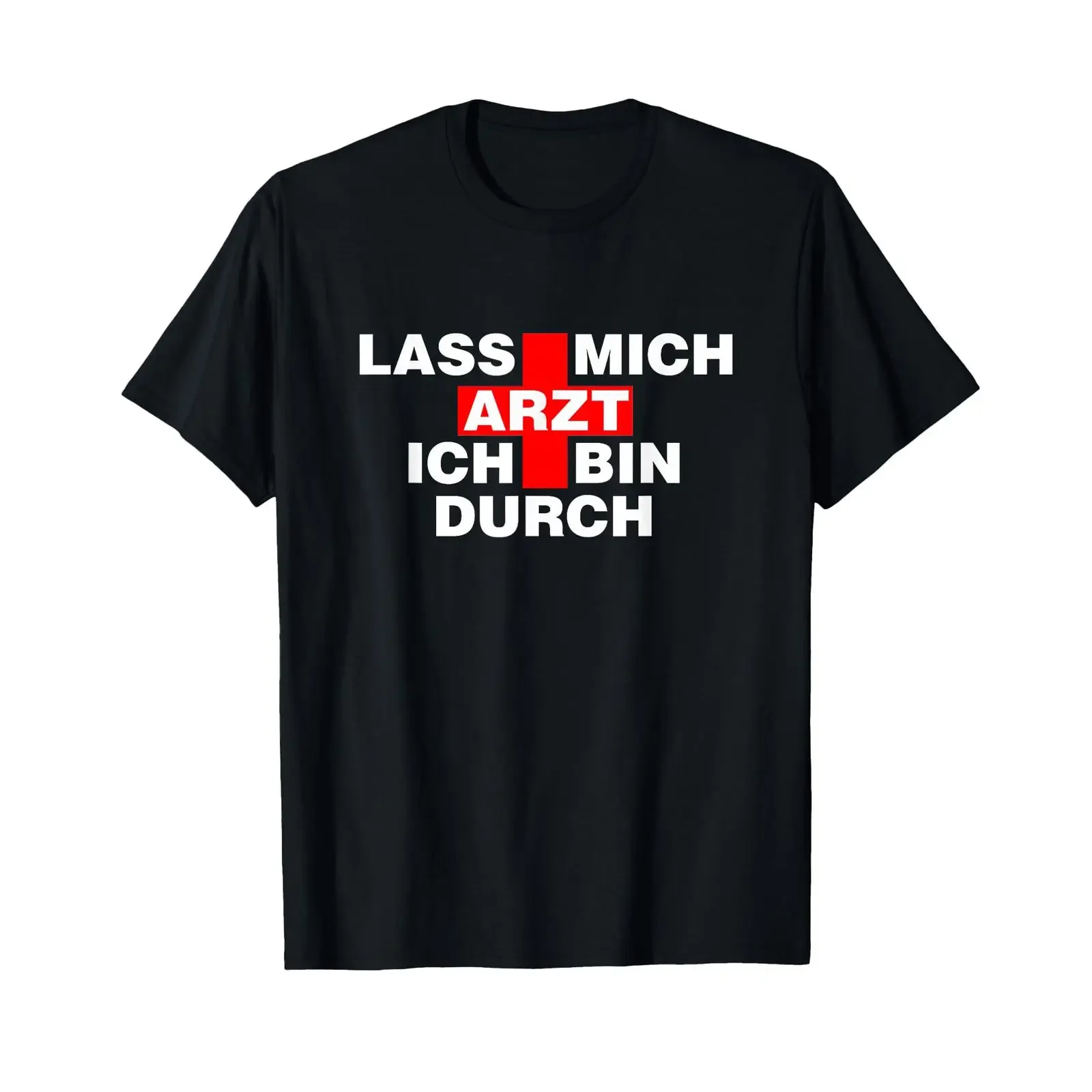 T shirt with German text Let me be a doctor I am through emergency vintage Washed Versatile Breathable streetwear homme graphic