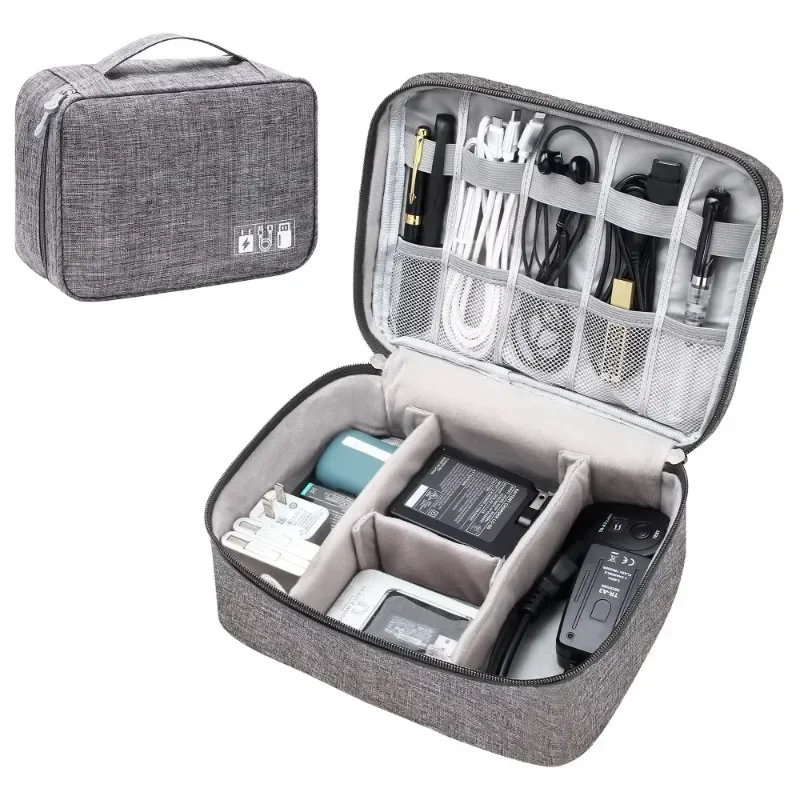 Bolsa de Armazenamento Digital Multifuncional, Organizador Portátil para Cabos, Power Bank e Disco Rígido, Acessório de Viagem