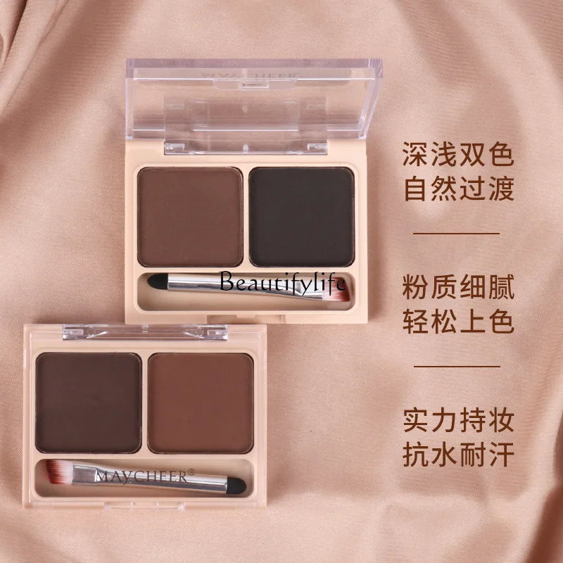 Eyebrow powder for women, waterproof, sweat-proof and non-decolorizing, natural and long-lasting, double-effect eyebrow powder