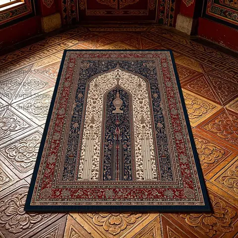 Islamic Vintage Prayer Rug Non-Slip Muslim Prayer Mat for Home Decoration Carpets for Bed Room Living Room Carpet سجادة الصلاة