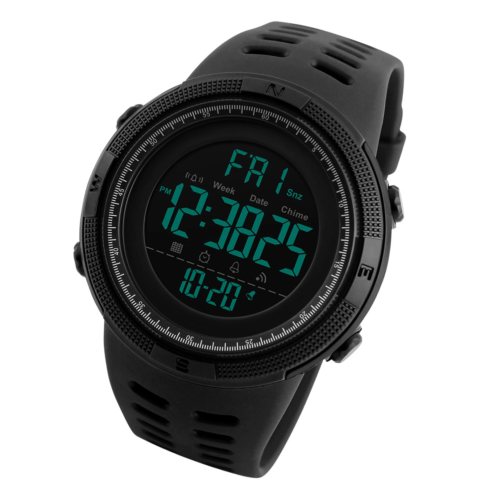 

Мужские спортивные часы с обратным отсчетом, часы с двойным временем, будильник, хронограф, цифровые наручные часы, водонепроницаемые 50 м, Relogio Masculino