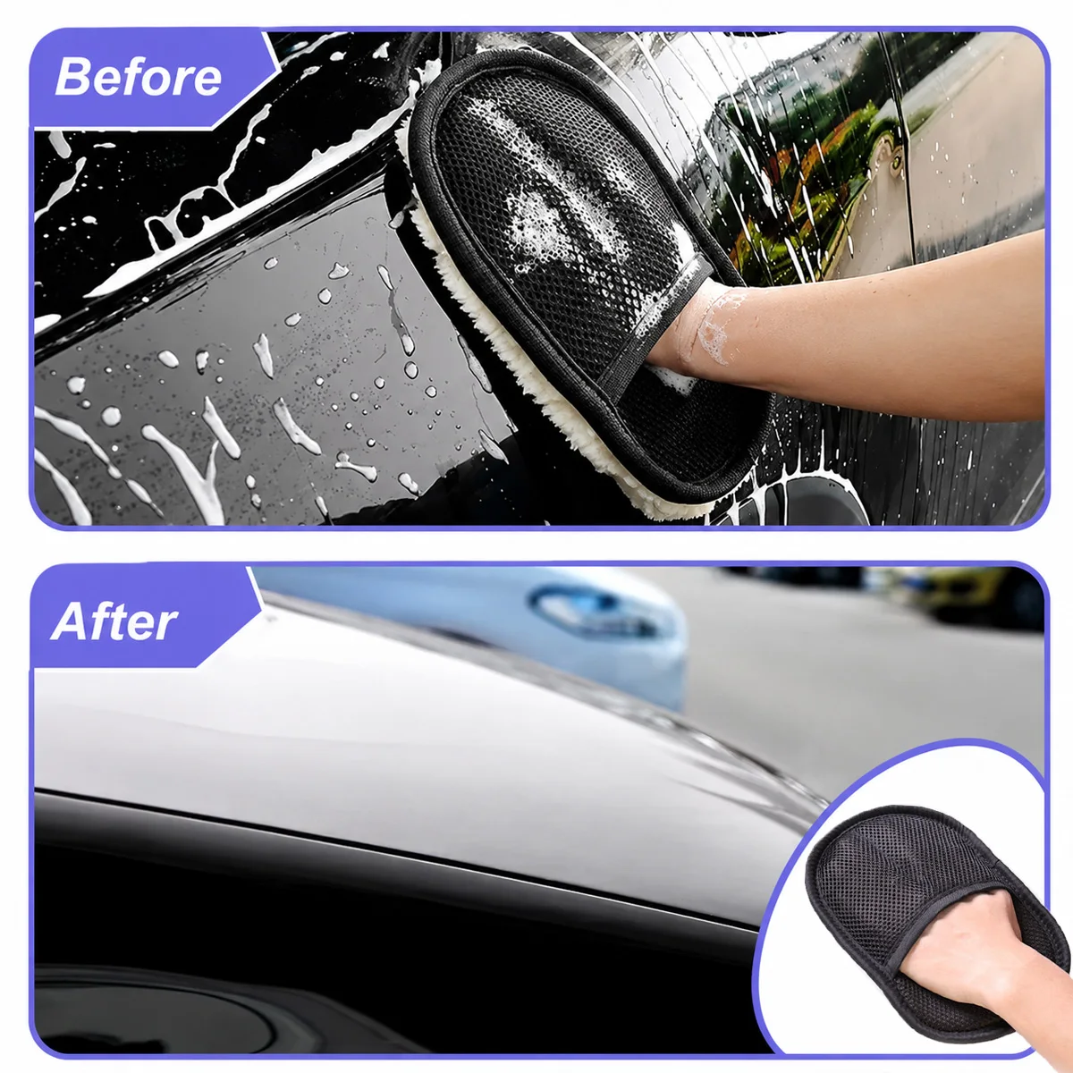 1PC Plush Car Wash Gloves Soft Scratch-Proof Cleaning Gloves Car and Motorcycle Wash Universal Car Wash Cloth Cleaning Tool