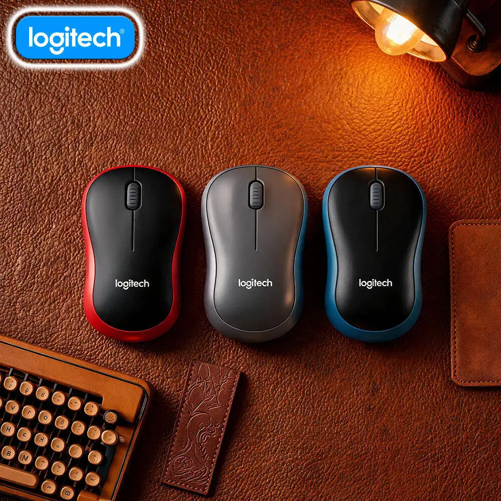 Logitech M185 Precision-Glide Mouse 1000 DPI Optical Sensor 2.4GHz 10m Range 12-Month Battery Auto-Sleep Home Office Tool