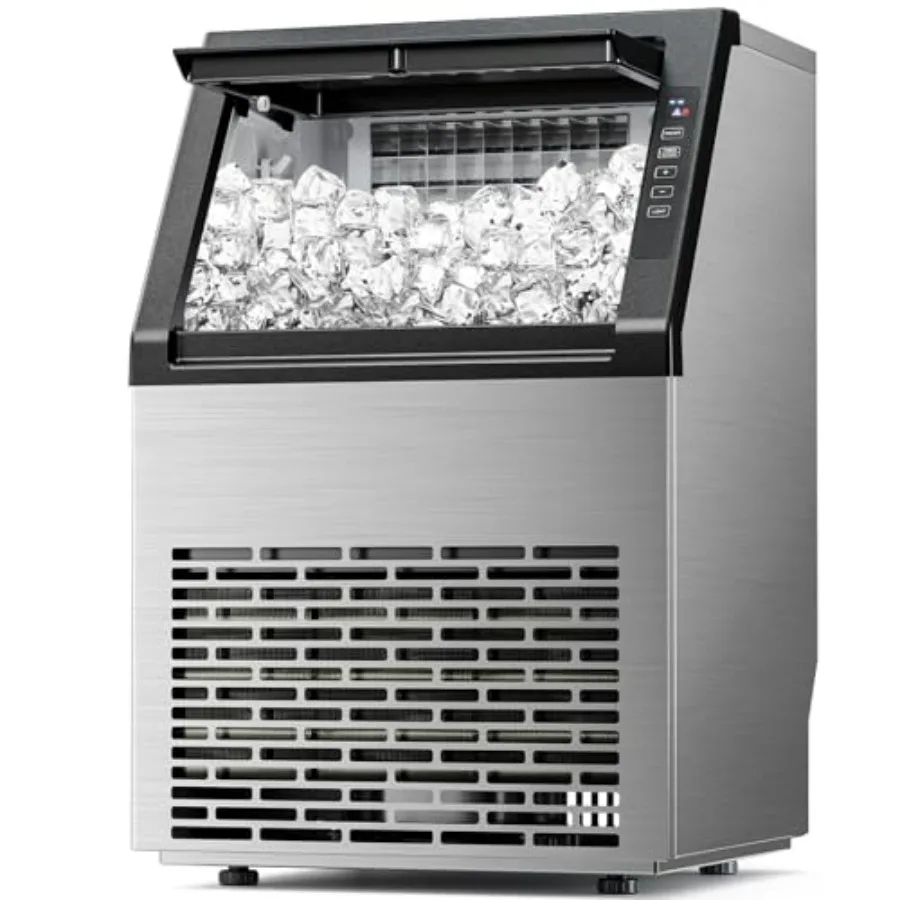 

Commercial Ice Maker 79Lbs/24H Freestanding Ice Cube Machine with Self-Cleaning Function and Ice Scoop for Home Bar Restaurant