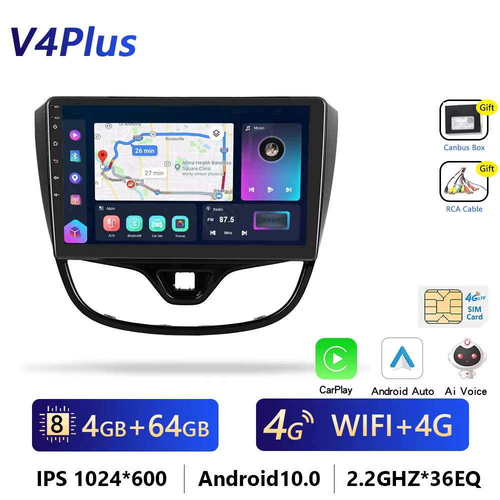 4G Carplay Android Radio Auto Multimedia Speler Voor Opel Karl Vinfast Fadil 2017-2020 Head Unit Gps Stereo Intelligente Autoradio