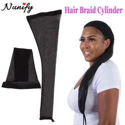 Cilindro de trenza de media con cordón para el cabello, malla de encaje, redecilla para moño, manga para el cabello, gorros de peluca largos Locs protectores