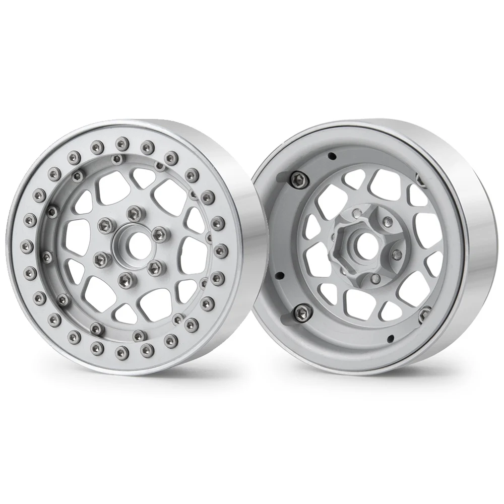 AXSPEED 1/4Pcs 2.2inch Beadlock Wheel Rims 25mm Metal Alloy Hubs for Axial SCX10 Wraith TRX-4 1/10 RC Crawler Car Model Parts